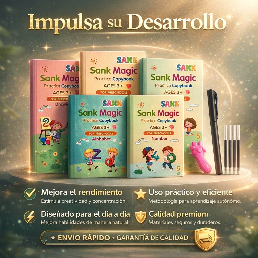 4 Cuadernos Mágicos Caligrafía Montessori