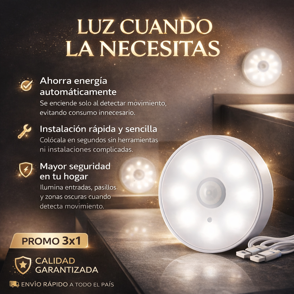 LumiSense – Se enciende sola cuando la necesitas (Pack x3)