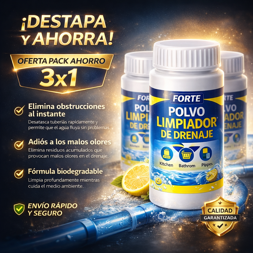 Pack Ahorro Polvo Limpiador de Drenaje 🚿
