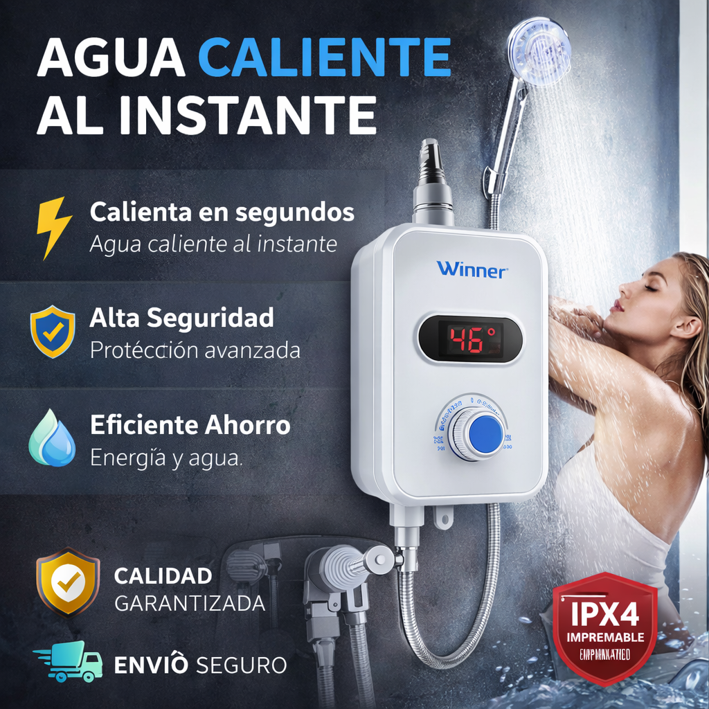 AquaFlow Pro - Agua caliente al instante, todos los días