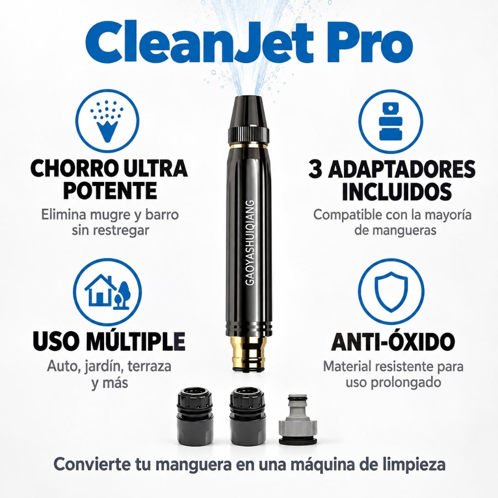 CleanJet Pro – Convierte tu manguera en una máquina de limpieza