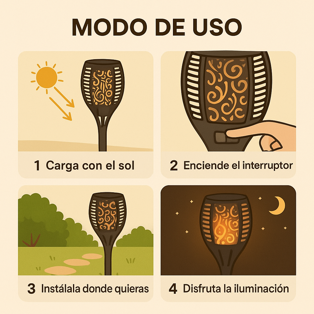 Pack 2 x Antorcha Solar LED-Ahorra energía y decora tu terraza todo el año