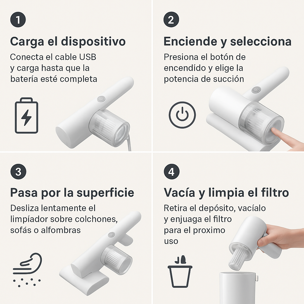 Aspiradora Antiácaros – Limpieza Profunda