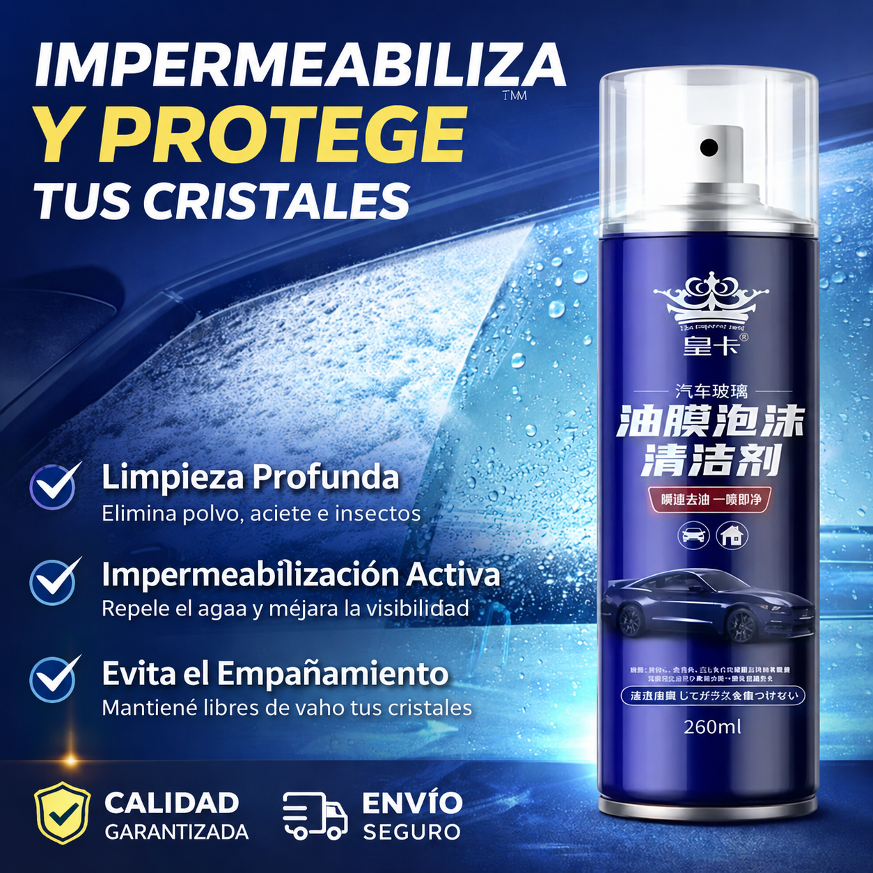 MirroFoam – Limpia, protege y repela el agua al instante