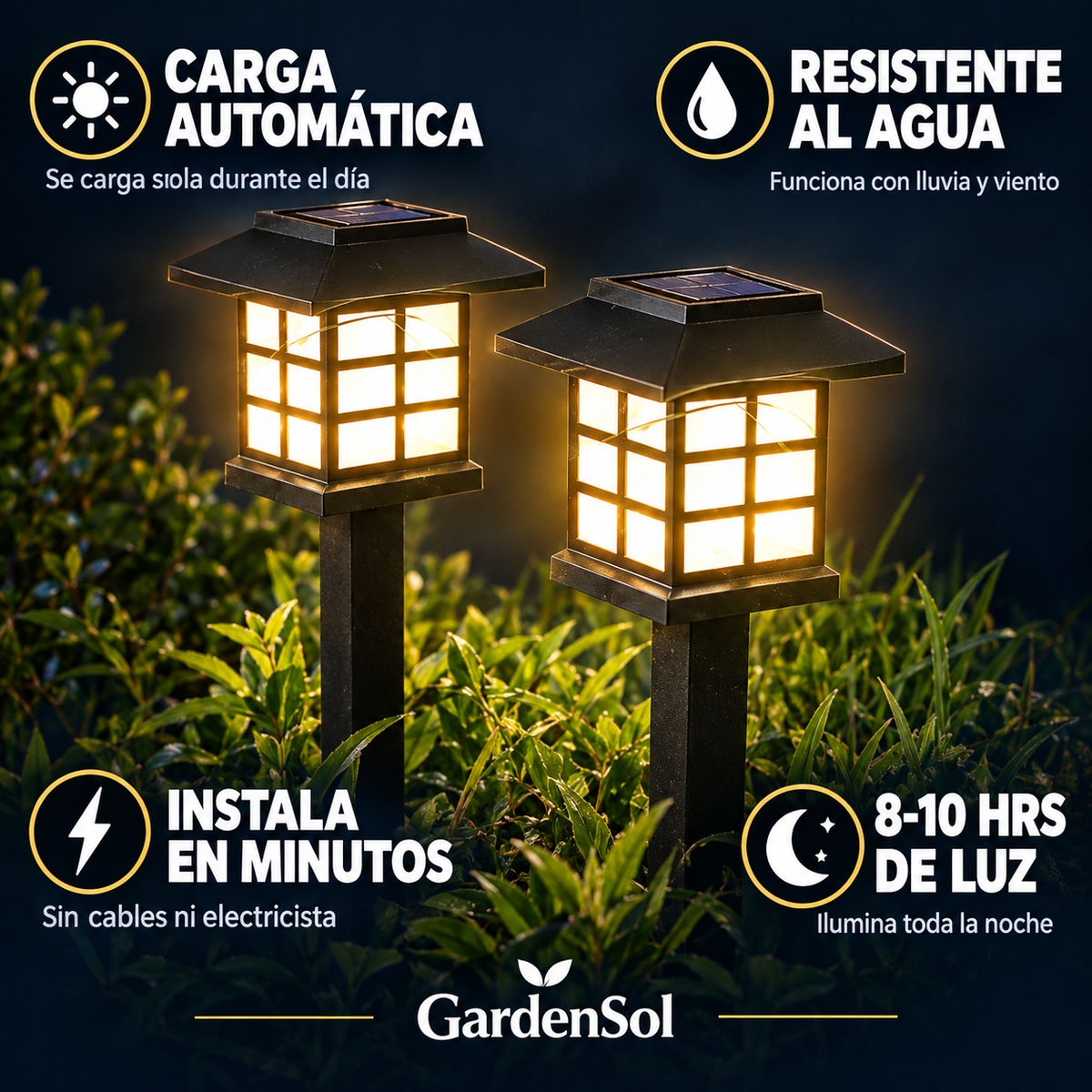 Pack 4 GardenSol – Ahorra y decora sin cables