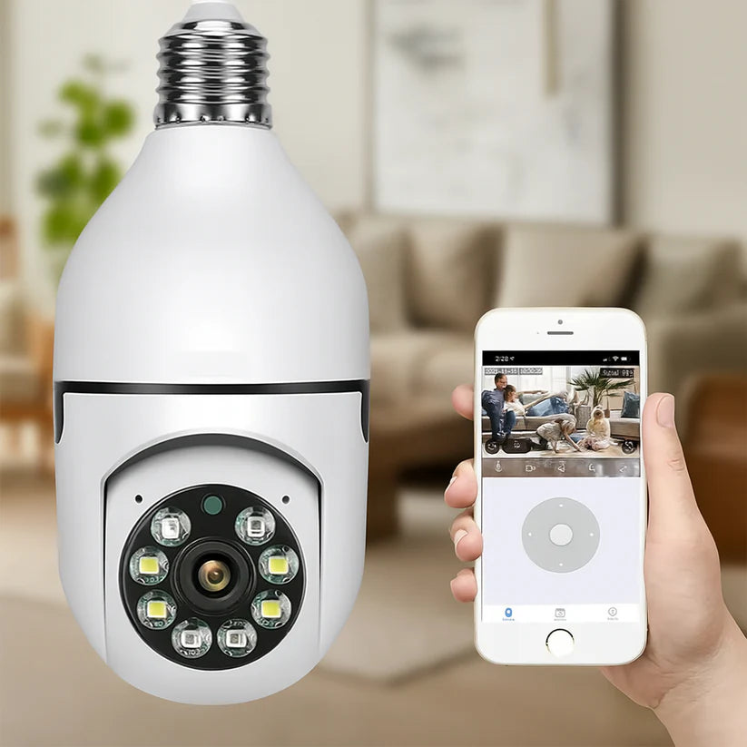 Cámara Panorámica Inteligente-Cuida tu hogar Día y Noche sin Instalaciones complejas