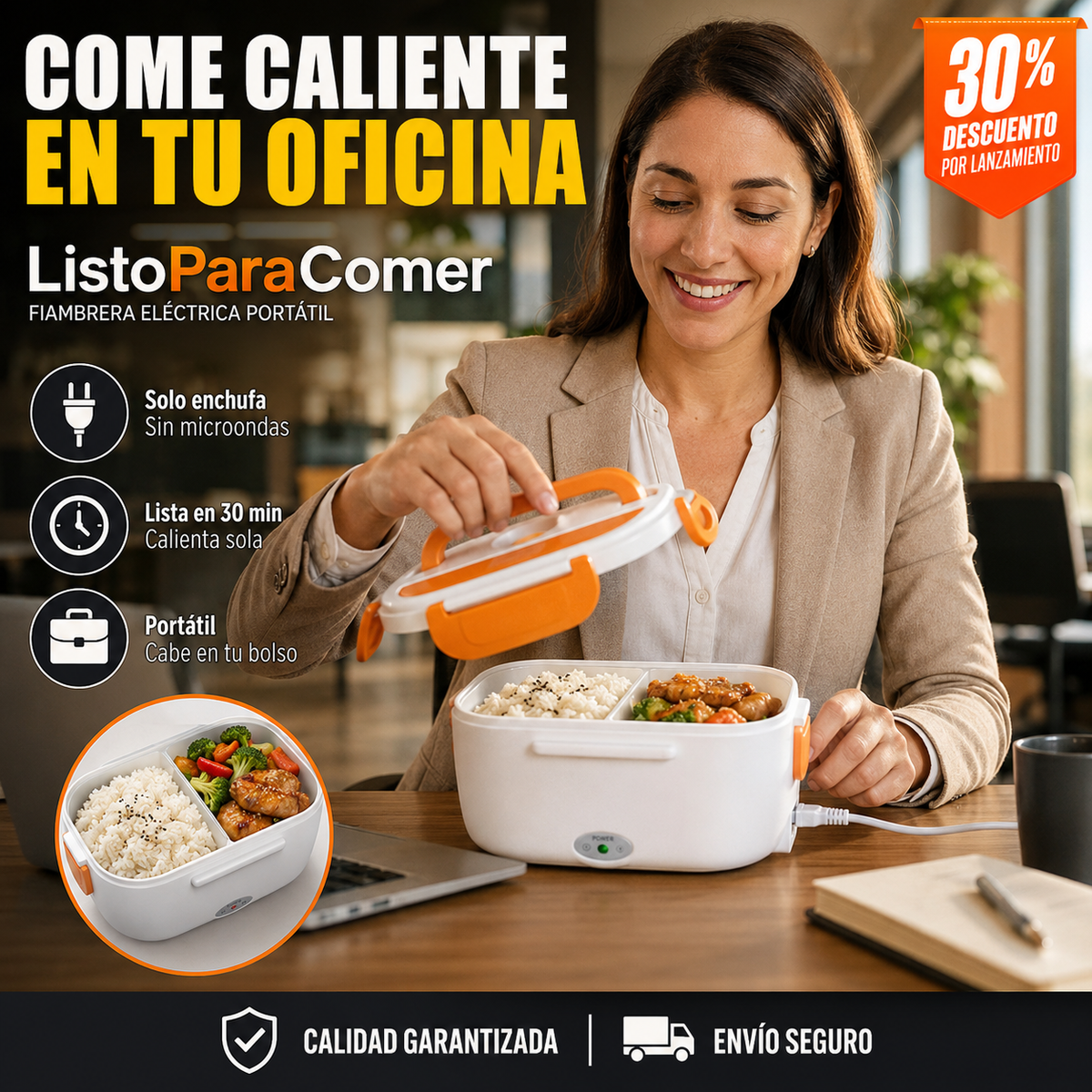 ListoParaComer – Calienta Sola, Sin Microondas