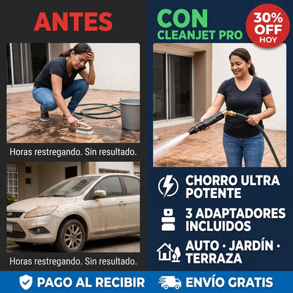 CleanJet Pro – Convierte tu manguera en una máquina de limpieza