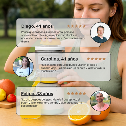 Exprimidor Portátil Inalámbrico – Consigue jugos frescos y llenos de sabor en segundos.