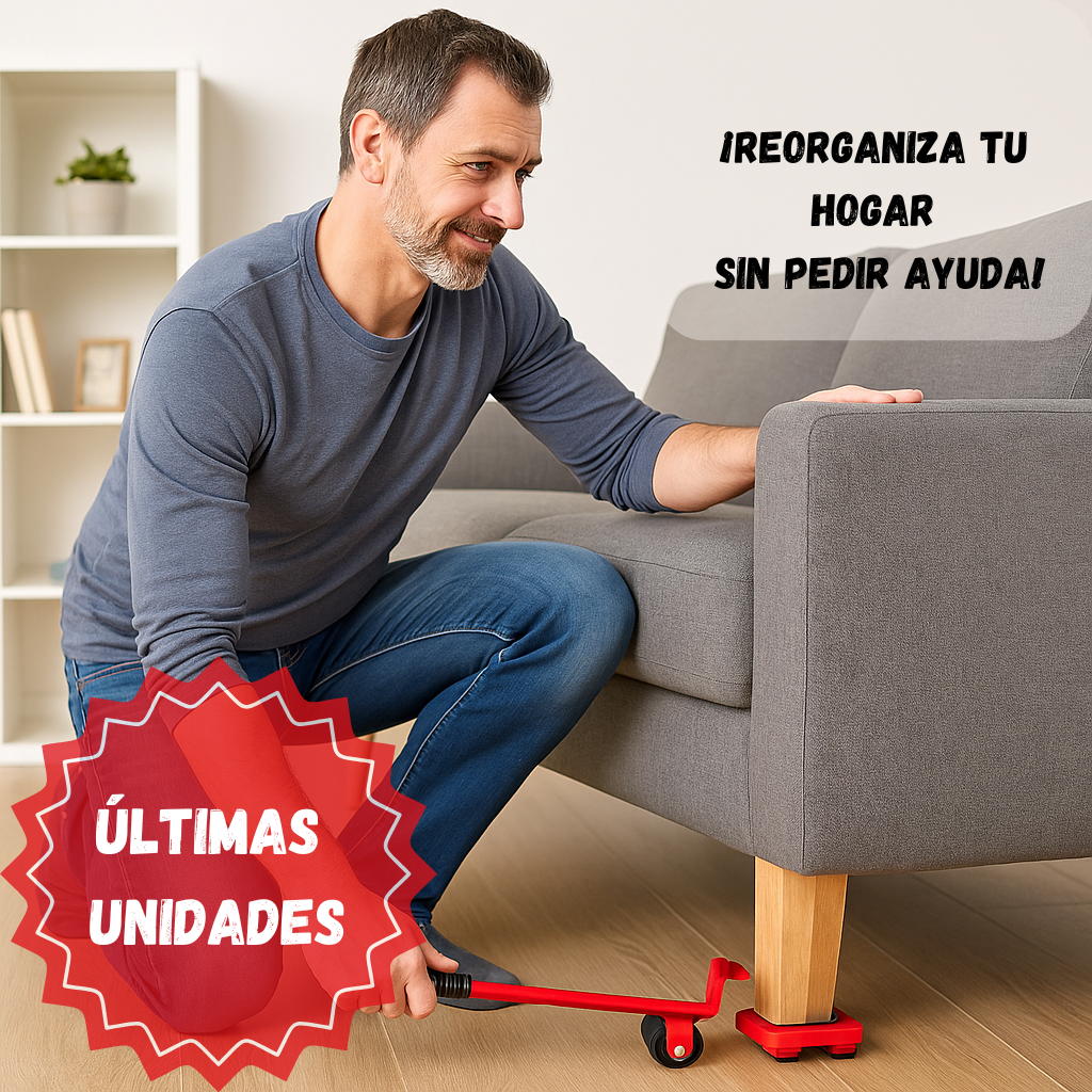 Set de Elevador Móvil – Facilita el movimiento – Desplaza muebles pesados sin complicaciones