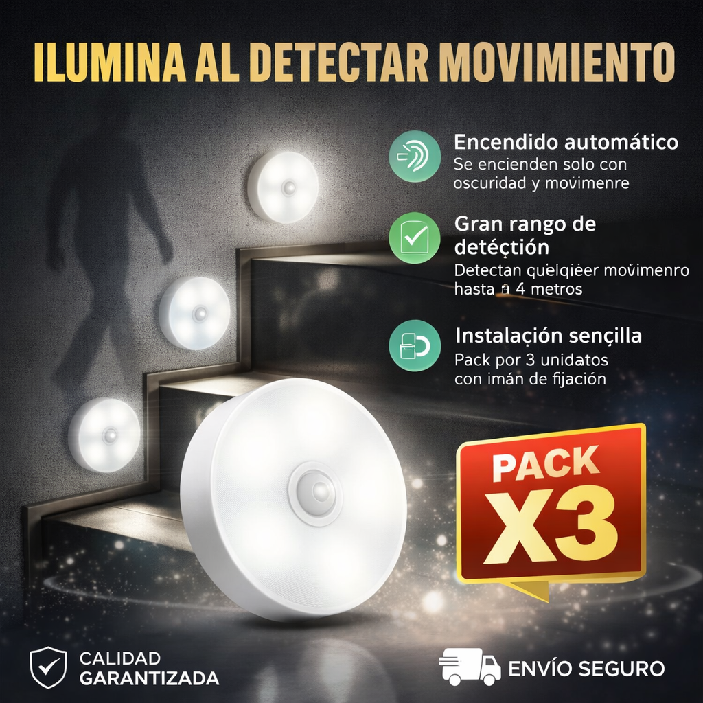 LumiStep pack por 3 - La luz que aparece justo cuando la necesitas